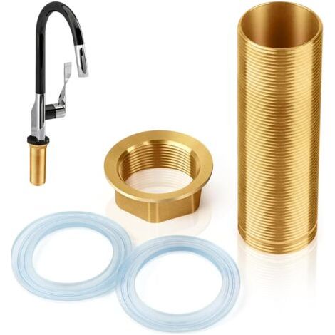 QORVA-Kit de Réparation de Robinet, Tuyau Fileté d'Extension Wasserhahn Verlängerte Hohe 1 Robinet Mitigeur Kit D'accessoires de Fixation Filetés en Laiton pour Réparation de Robinet (1/5)