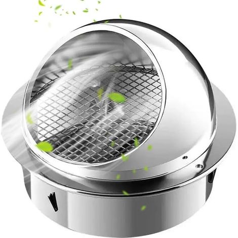 110mm Grille De Ventilation pour Cuisine, Acier Inoxydable 201 Grille D'évacuation Sortie D’air Murale Ronde (1/5)