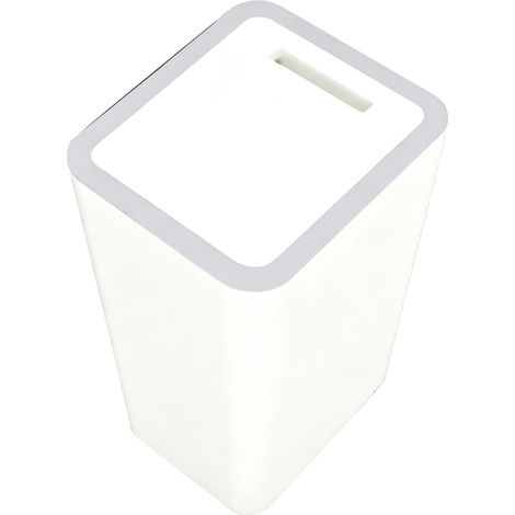 Poubelle étroite en plastique 15L avec couvercle poussoir corbeille à déchets bac ordures pour salle de bain chambre cuisine (1/4)