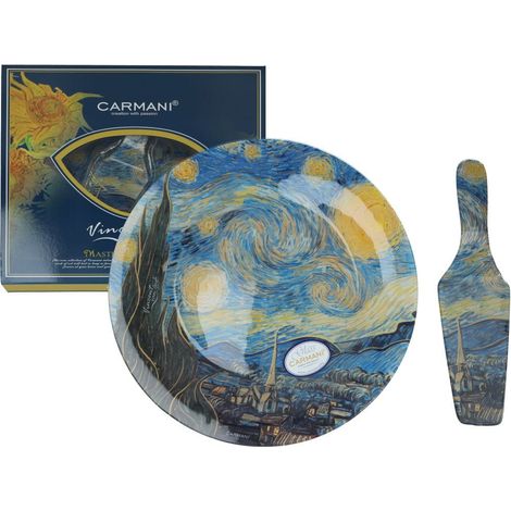 Carmani, plato decorativo y utilitario con espátula - VAN gogh/La noche estrellada (1/4)