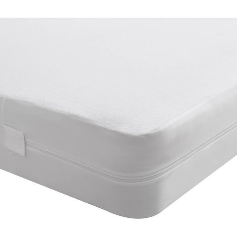 Elastic Mattress Cover with Closure, 140 x 200 x 16 cm, White (1/5)