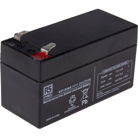 Batterie au plomb étanche RS PRO 12V 1.2Ah cyclique ( Prix pour 1 )