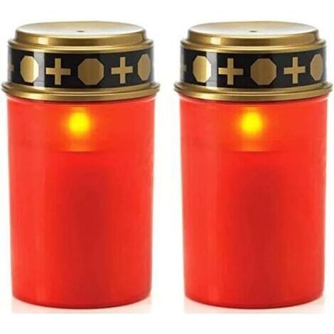 Bougie solaire LED pour cimetière, activation et désactivation par capteur intelligent (2 pièces) (1/5)