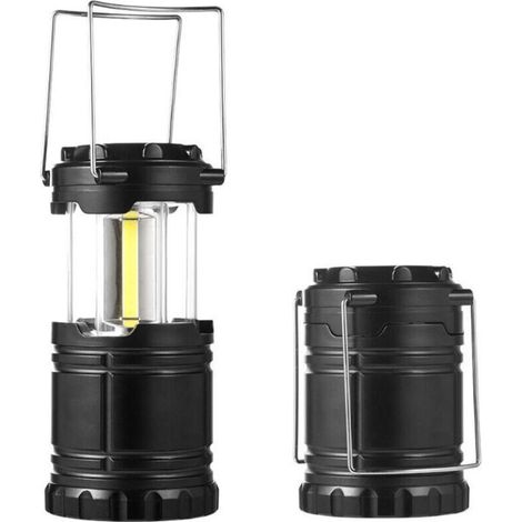 Lanterne de camping, lanterne suspendue pliable et portable, indispensable pour la maison et l'extérieur, noire, 8,5 x 17,2 cm (1/4)