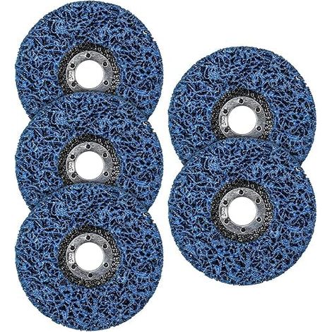 Lot de 5 disques à bande de 115 mm pour meuleuse d'angle, disque de décapage de peinture pour meuleuse d'angle, nettoyer et enlever (1/5)