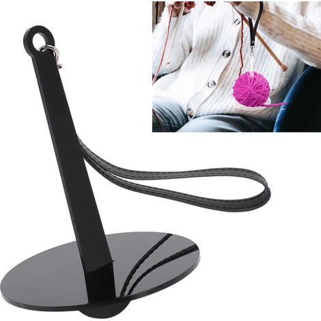 2 Stück manuelle Garnrollenhalter: Schwarzer Acryl-Garnspender mit PU-Handschlaufe für mobiles Nähen und Stricken (1/5)