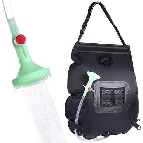 Sac de douche à l’énergie solaire - Chauffage solaire - Idéal pour les voyages et la randonnée (avec buse marche/arrêt) - 20 L (1/5)