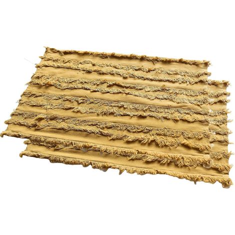 Lot de 2 sets de table en coton et lin, jaunes. (1/5)