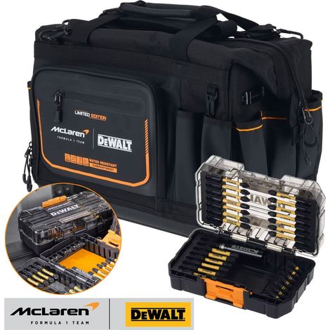 Dewalt McLaren F1 Twin Pack - Pro 20"" Open Mouth Tool Bag + 28PC Torsion Bit Set