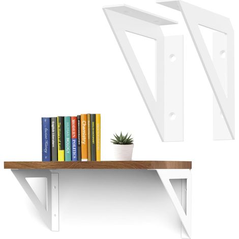 Lot de 4 Supports d'Étagère Blancs 15 x 15 cm - Charge Lourde - Fixation Murale pour Cuisine, Salle de Bain, Bureau (1/5)