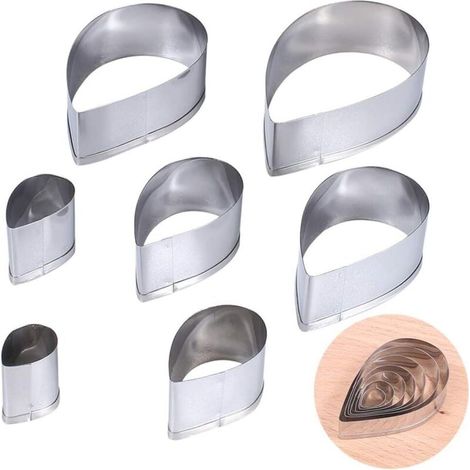 7 Pièces Emporte-pièce en Forme de Gouttes Mini forme de fondant 3D en métal Convient pour Gâteaux, Sucre, Fabrication du Pain, Biscuits, Chocolat, Sandwichs et Fondants (1/3)