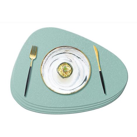 Lot De 4 , Vert Clair,45 36,5 Cm , Sets De Table Et Dessous De Verre En Silicone Lavables, Rsistants La Chaleur 232.2 C, Antidrapants, Lavabl (1/5)