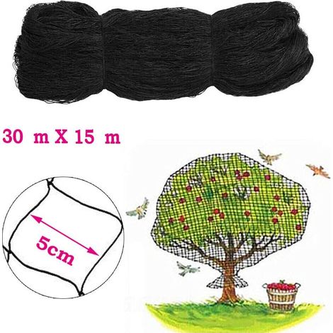 Red de protección de aves - De 7,5 a 30 m - Red de protección de estanques - Red de protección contra insectos - Para caza, persiana - 30 m