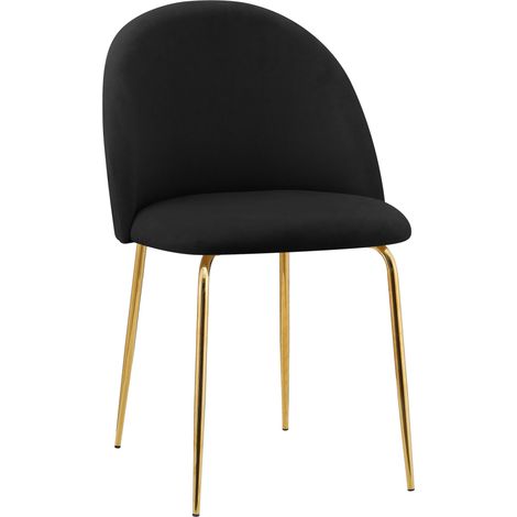 Fauteuil Fargo en velours doré et velours noir (1/5)