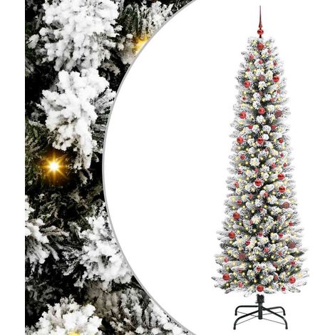 Sapin de Noël  Arbre de Noël artificiel Blanc 240 cm PVC, métal et plastique (1/5)