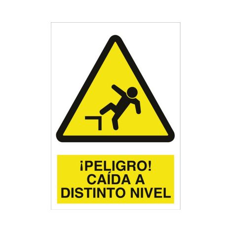 Señal de advertencia ¡Peligro caída a distinto nivel                                                   Poliestireno       420X297 mm (1/2)