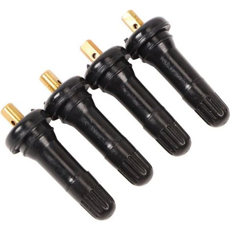Tiges De Valve De Pneu - Caoutchouc Et Métal - Compatible Capteur Pression Pneu - Universel - Lot De 4 (1/5)