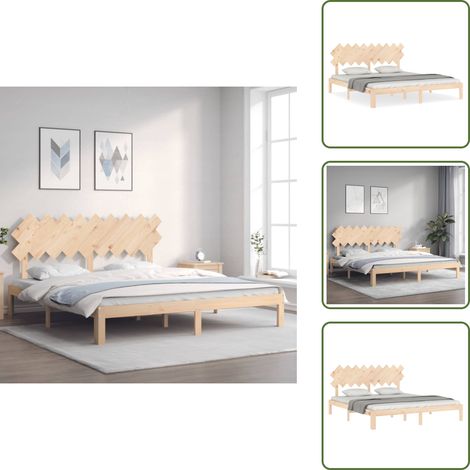 Letto in pino - vidaXL Giroletto con Testiera Super King Size in Legno Massello -