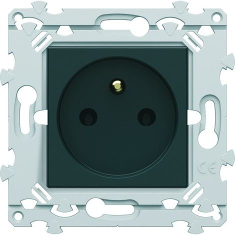 Hager WE100A 2-pole + earth screwless socket, anthracite