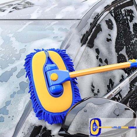 Brosse De Nettoyage Automobile - Tête De Balai 27x15 Cm - Manche Télescopique En Alliage D'aluminium Jusqu'à 102 Cm - Angle De Rotation 90° - 1 Pièce (1/5)