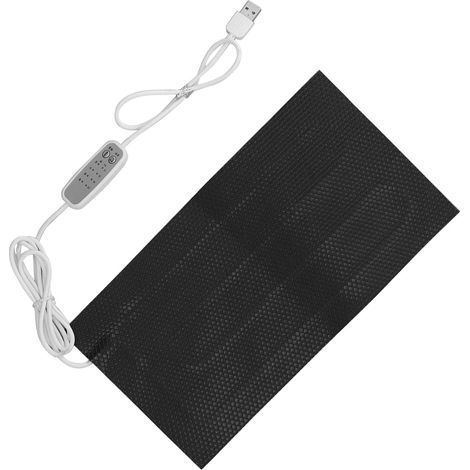 Tapis Chauffant Électrique USB 4 Niveaux Thermostat Réglable Imperméable Tissu DC5V 10x20cm/3,94x7,87in (1/5)