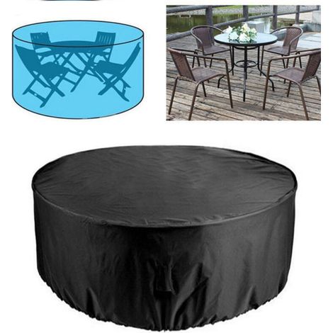 Waterproof round table furniture cover Oxford cloth dustproof patio table chair cover (1/5)