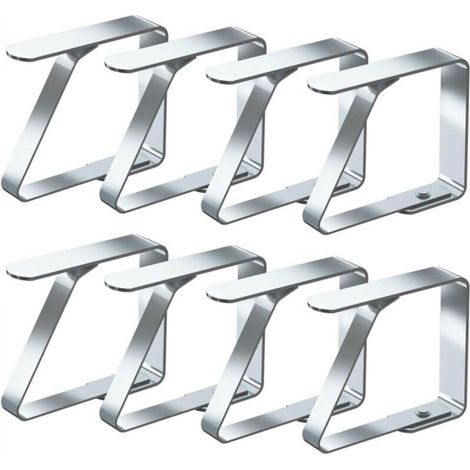 Tablecloth Clips, 8 Pieces, Stainless Steel, Non-Slip, Suitable for Tables 1 to 3 cm Thick (Small x 8 Pieces) (1/5)