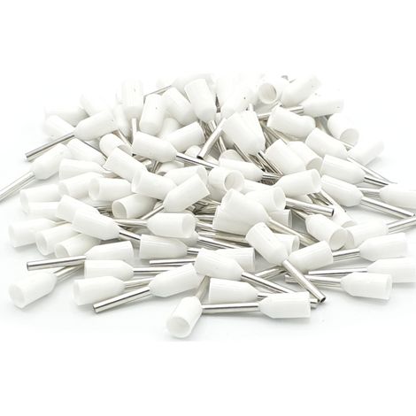 100 piezas de manguitos para cables de crimpeado simple de color blanco de 0,5 mm² (1/2)