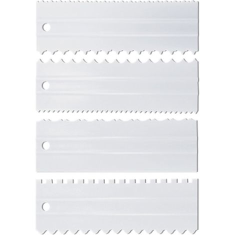 spatules à gâteau de qualité alimentaire, outil de bricolage, lisseur à glaçage en dents de scie pour crème, mousse et crème au beurre (1/5)