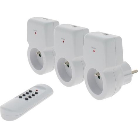 Prises télécommandées - SEDEA - Lot de 3 - 16 A - Economie d’énergie - Sécurité enfant (1/3)