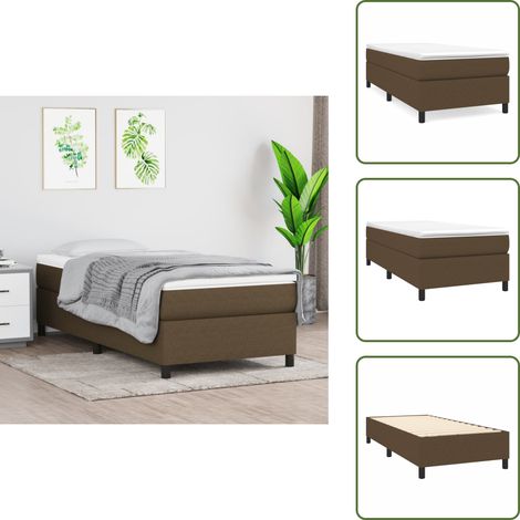 Boxspringbett mit Matratze Dunkelbraun 100x200 cm Stoff - Boxspringbett - Doppelbett - Bettenrahmen - Matratze - Matratzentopper (1/5)