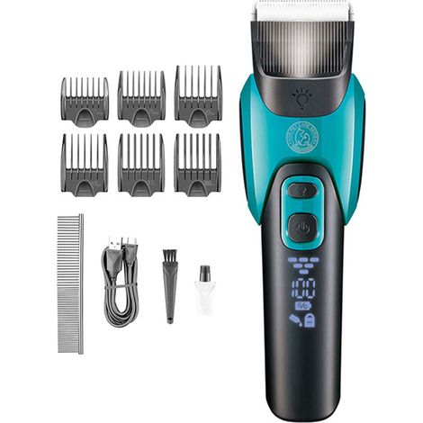 1 tondeuse pour chiens, sans fil, rechargeable, lames détachables en acier inoxydable, adaptée aux chiens de petite et grande taille à pelage épais (1/5)