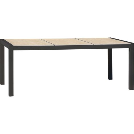 Dcb Garden – Table de jardin 6 à 8 places en aluminium 195x90 cm avec plateau céramique – Résistante aux intempéries – Design moderne