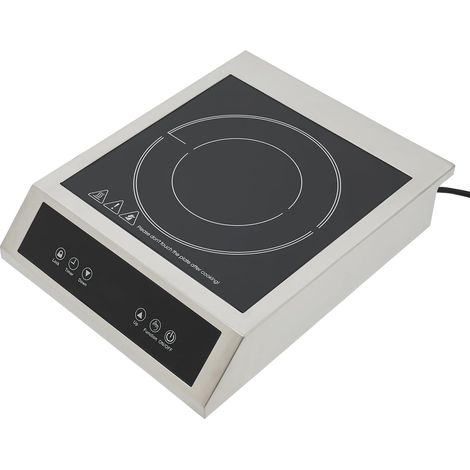 HAUTOUR Plaque à induction professionnelle 3500 W (220 V) avec bobine en cuivre et minuteur de 3 heures – Plaque à induction simple (capacité de 50 kg) pour camping-cars, petits appartements et campin (1/5)