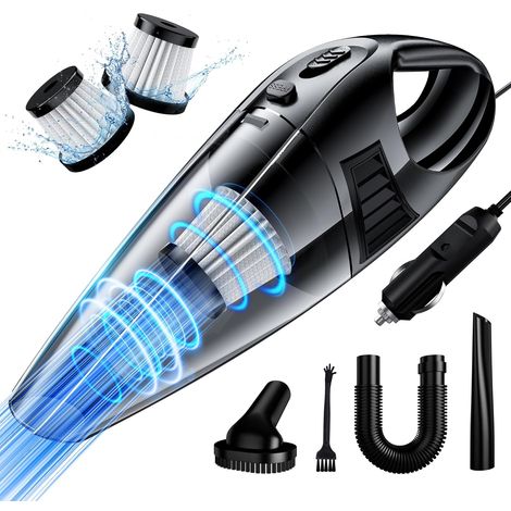 Aspirateur portable pour voiture 8000PA, puissant et sans fil, nettoyeur de voiture avec 2 filtres, brosse mini, léger et compact, idéal pour intérieur auto (1/5)