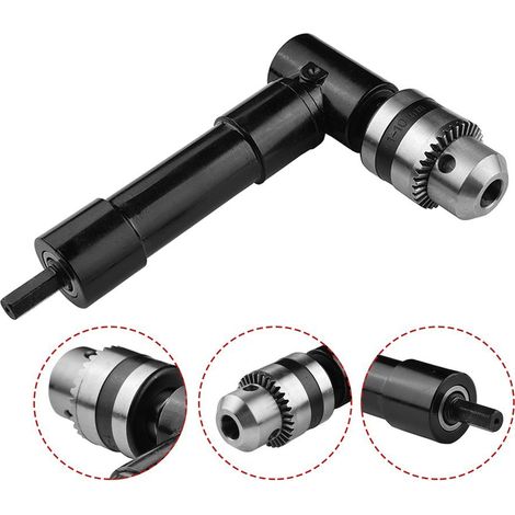 Adaptateur de perceuse à angle professionnel, adaptateur à changement rapide pour les espaces de travail à angle de perçage étroit, accessoire de perceuse à angle droit pour perceuses électriques port