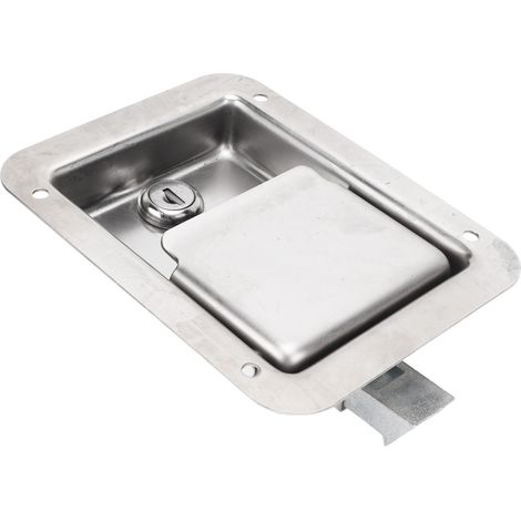 Coffre à outils Serrure en Acier Inoxydable Poignée Loquet Paddle avec 2 Clés pour Remorque Camion Camping-car (1/5)