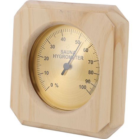 Wandmontierter Sauna-Hygrothermograph aus Holz. Zuverlässige und präzise Messung von Luftfeuchtigkeit und Temperatur in der Sauna. (1/5)