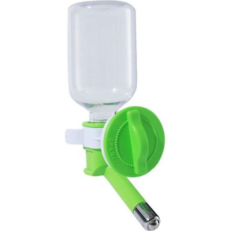 Distributeur d'eau pour chien vert anti-déversement - Distributeur d'eau pour animaux de compagnie - Peut être relevé et abaissé - Bouteille d'eau potable pour chien. (1/5)