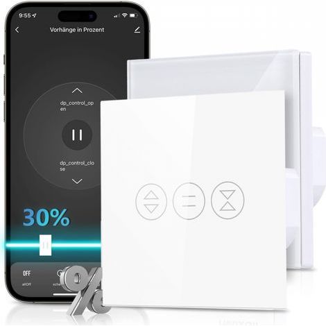 Interrupteur Volet Roulant WiFi, Volet Roulant Stores Commutateur WiFi Compatible avec Alexa et Google Home, Interrupteur WiFi Tactile, Timer et Partager【Un Fil Neutre Requis】2PCS (1/5)