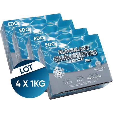 Chaussettes Floculantes Piscine - Les 4 boites de 8 Cartouches Clarifiantes 125G - 1kg - En (1/4)