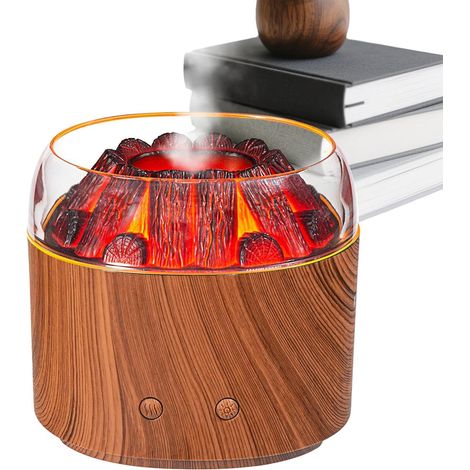 Umidificatore Volcano, diffusore di oli essenziali da 160 ml con fiamma  Funzionamento silenzioso con calda illuminazione ambientale per uso interno, ufficio, casa, bagno, auto, aula (1/5)