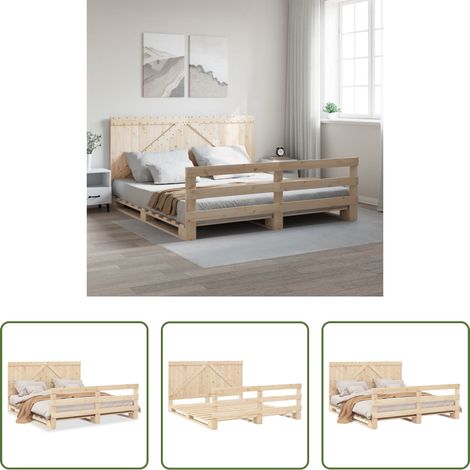 vidaXL Sommeil - Cadre de lit sans matelas avec tête de lit 200x200 cm (1/5)