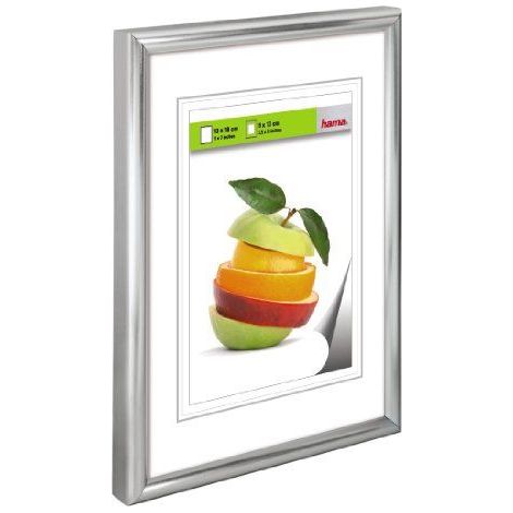 Bilderrahmen Sevilla 21 x 29,7 cm (B x H) 15 x 20 cm (B x H) Polystyrol Kunststoff silber matt (1/4)