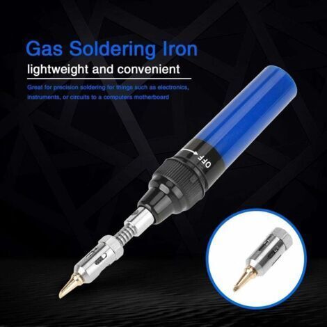 NALOOKAMIC Fer à souder au gaz sans fil au butane torche de soufflage à gaz fer à souder pistolet à souder stylo outil 1300 ℃(1 pcs,bleu) (1/4)
