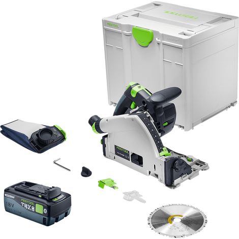 Festool TSC 55 KSEB-Basic Akku Tauchsäge 18 V 160 mm Brushless + 1x Akku 8,0 Ah + Systainer - ohne Ladegerät