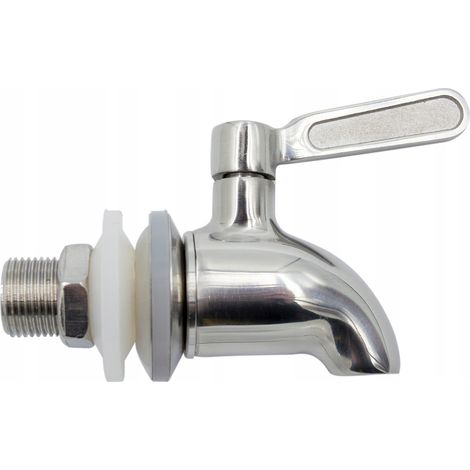 Grifo de acero inoxidable para barril o tarro, color plata.