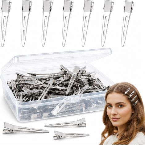 Pinzas para el cabello, pinzas metálicas para peluquería, 100 unidades, 5,5 cm, resistentes. (1/5)