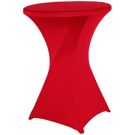 Housse de Table de bistrot - Mange Debout - Deco Cocktail - Stretch Spandex (gros rouge) 60cm×110cm (1/5)