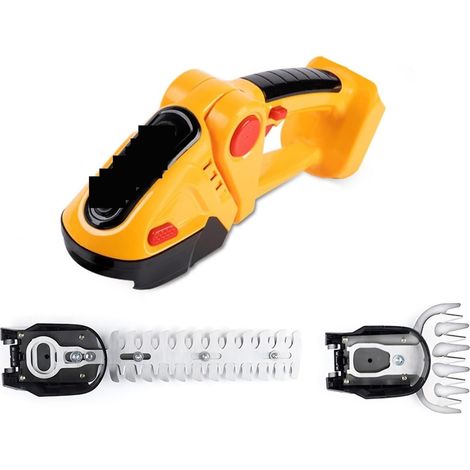 2 en 1 Taille-haie électrique sans Fil Portable Haute Puissance Tondeuse à Gazon Domestique sécateur Rechargeable désherbage Outils de Jardin (Color : Yellow-NO Battery, Size : Small) (1/5)